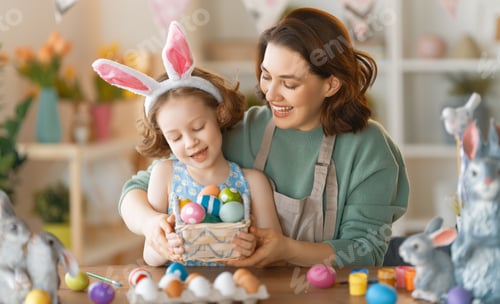 Preview: family preparing for Easter