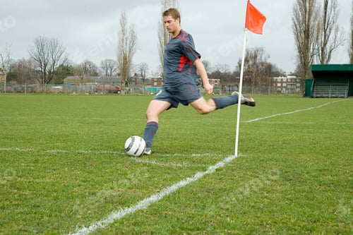 Preview: Footballer taking a corner kick