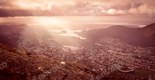 Preview: Panoramic view of Bergen town