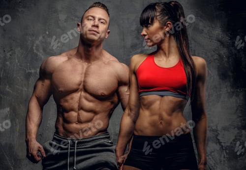 Muscular Man and Woman in Fitness Editorial