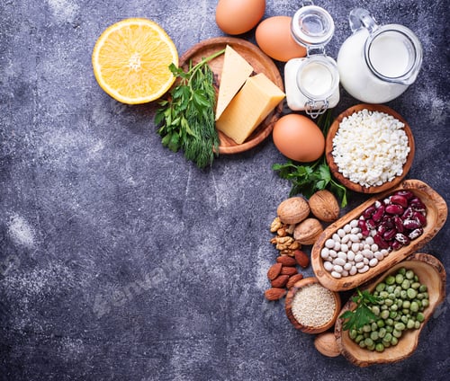 Preview: Set of food that is rich in calcium.