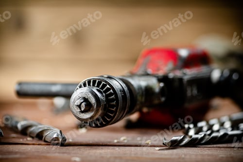 Preview: Close-up of a Drill and Drill Bits