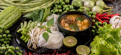 Preview: Rice noodle and coconut milk solution.