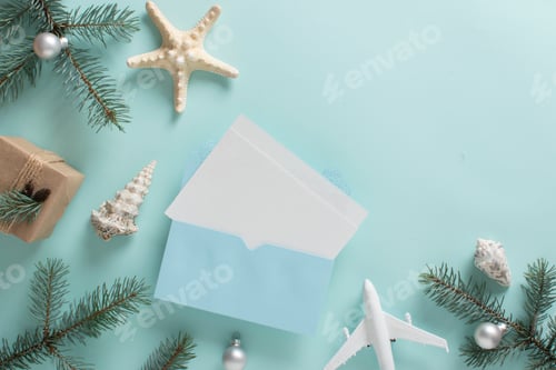 Preview: Christmas decorations and gifts in eco-packaging for the new year. Christmas holidays.