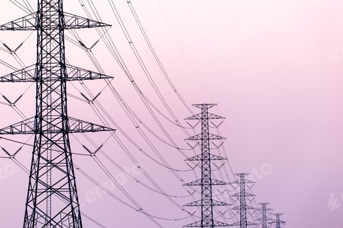 Preview: silhouette of high voltage electrical pole structure