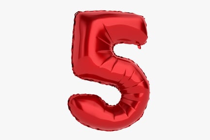 Preview: Red Foil Number Five Balloon