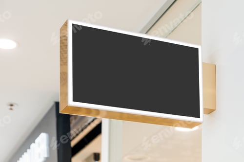 Preview: Blank modern shop signage mockup