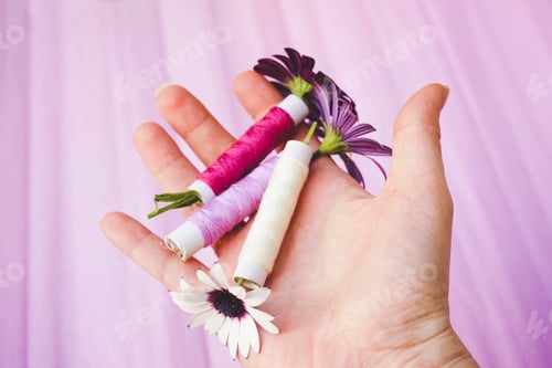 Preview: Close up image with a concept between flowers and couture