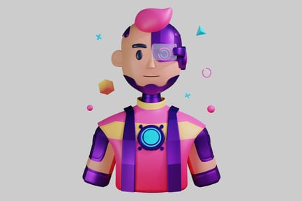 Preview: Cyberpunk Man with a Mohawk and Visor