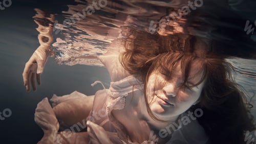 Preview: Portrait Of A Girl In A Dress Under Water
