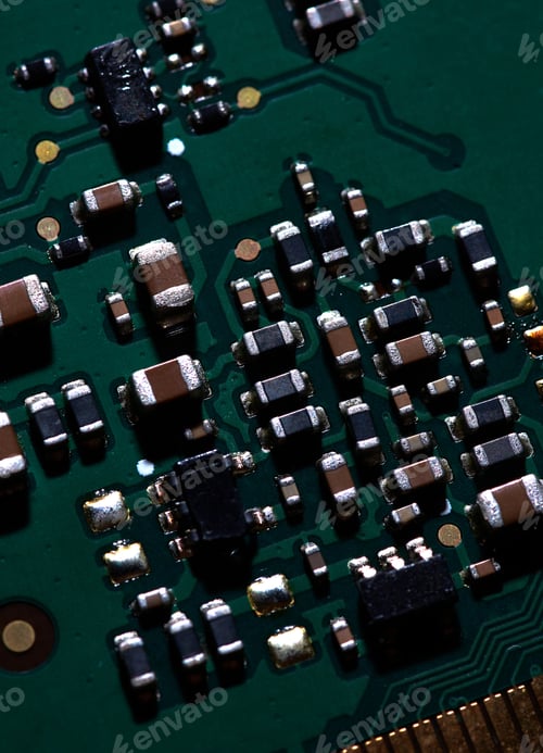 Preview: Close-up view of the electronic circuit board