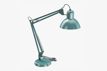 Preview: Teal Articulating Desk Lamp with Dome Shade