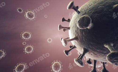 Preview: Microscopic View of Virus Cells with Spikes