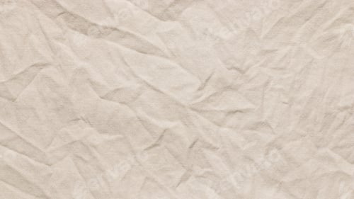Preview: Crumpled ivory woven cotton texture, wrinkled textured light beige fabric with copy space