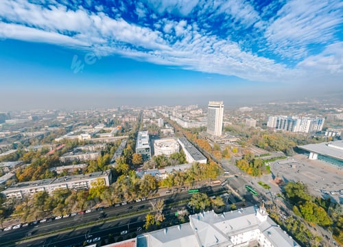 Preview: Aerial view of Almaty city streets