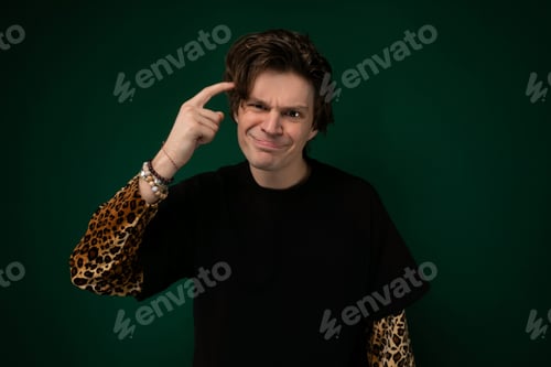 Preview: Man in Black Shirt Making Peace Sign