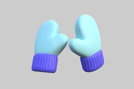 Preview: Winter mittens sky blue and purple