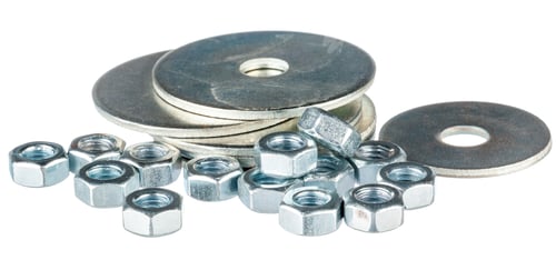 Preview: Metal nuts isolated on white background