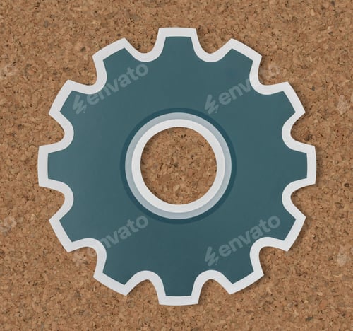 Preview: Paper craft of cog wheel icon symbol