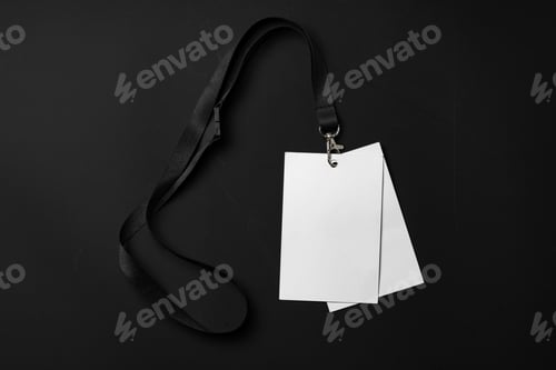 Preview: Blank badge mockup on black background copy space
