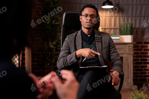 Preview: Male psychotherapist doing psychoanalysis consultation