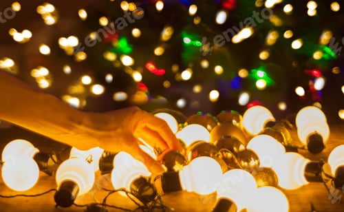 Preview: Christmas balls and Christmas tree garland