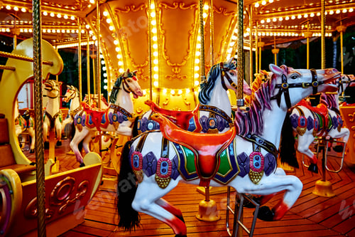 Preview: Horse carousel at amusement park