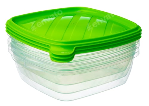 Preview: Plastic storage container for food isolated on white