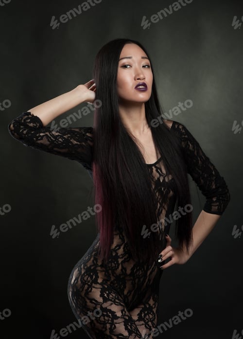 Preview: Sexy Asian Woman In Transparent Clothes