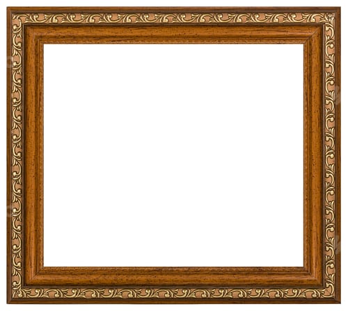 Preview: Vintage picture frame, white background, with clipping path