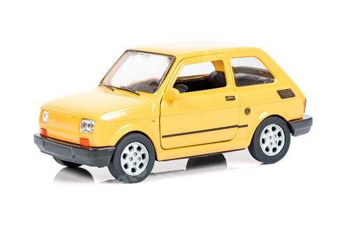 Preview: Vintage toy car on white background
