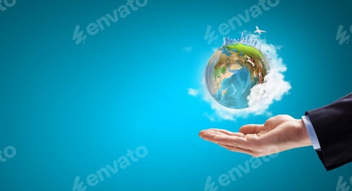 Preview: Close Up Of Hand Holding Earth Planet. Elements Of This Image Are Furnished By Nasa