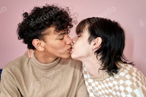 Preview: Portraits of a gay couple kissing