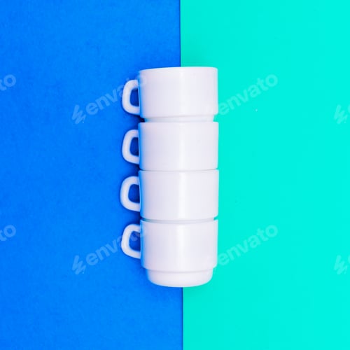 Preview: Set of coffee cups. Minimal art design