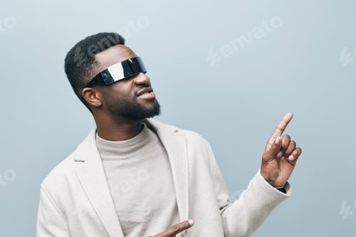 Preview: man jacket black african stylish portrait fashion model guy american american style