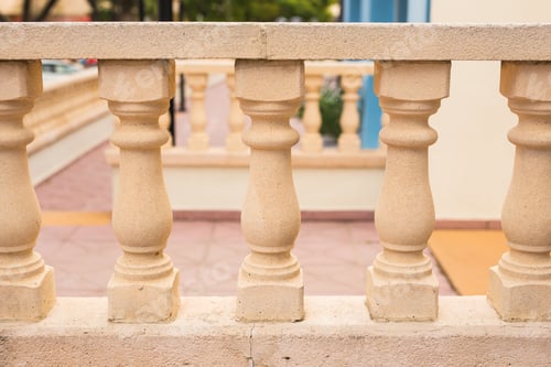 Preview: Exterior, design and building concept - Row of classic balcony columns
