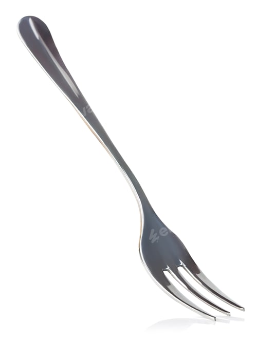 Preview: Fork close-up isolated on a white background.