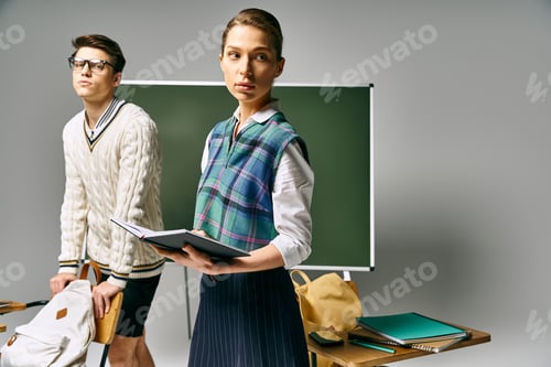 Preview: Elegant Students by the Greenboard