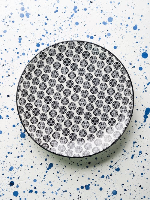 Preview: Empty porcelain china dish on white background