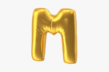 Aperçu: Ballon gonflable en aluminium doré : Lettre M