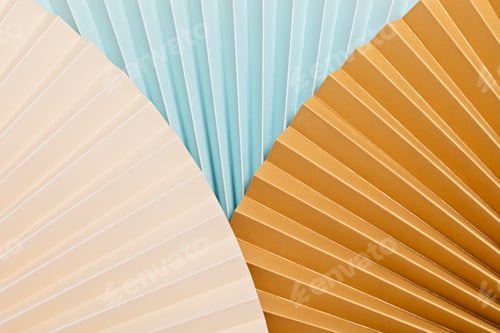 Preview: Abstract background with textured paper fans. Festive celebration backdrop