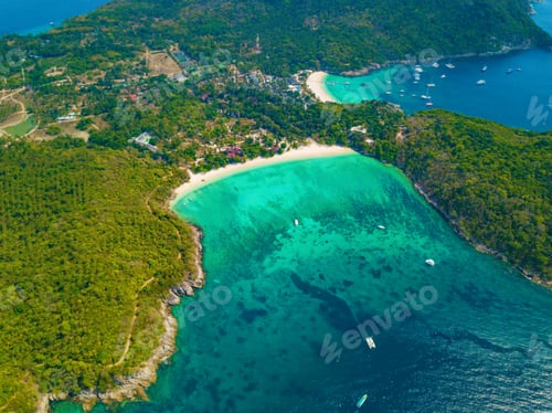 Preview: Sea, beach for travel background, Thailand. Nature landscape.