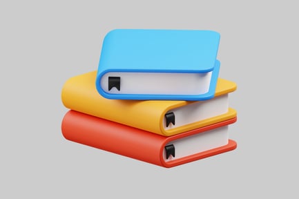Preview: Stack of colorful books with bookmarks