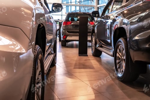Preview: Brand new cars at the dealer showroom