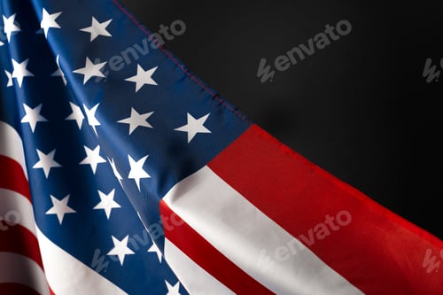 Preview: Vintage American flag on a chalkboard with space for text