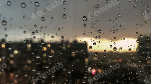 Preview: Background drops of water. Raindrop on window panes