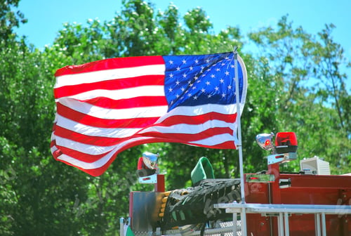 Preview: Closeup of the USA flag outside