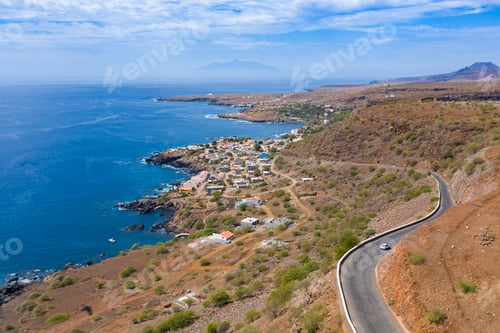 Preview: Aerial view Cidade Velha city in Santiago - Cape Verde - Cabo Verde