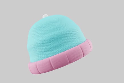 Preview: Beanie hat with ribbed texture and distinctive color scheme