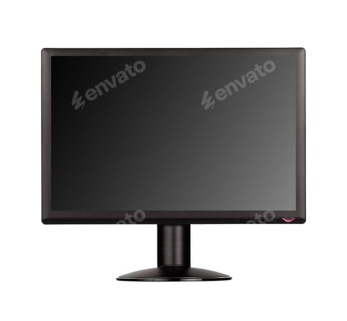 Preview: Black Computer Monitor Isolated on a White Background